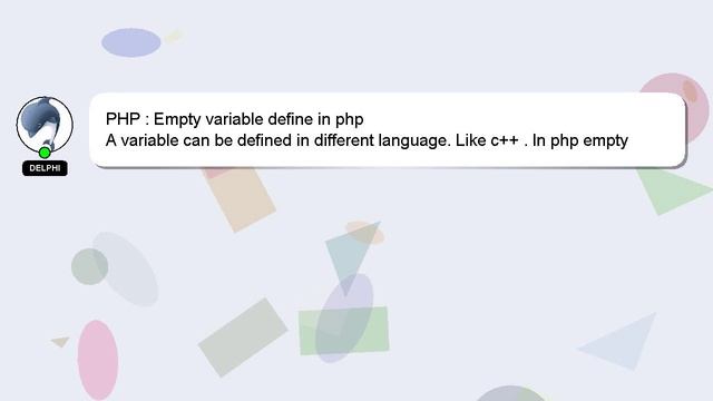 PHP : Empty variable define in php смотреть онлайн
