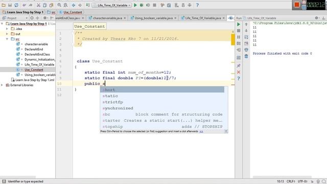 learn Java Step by Step 15 Using Constant Outside Method in Java смотреть онлайн