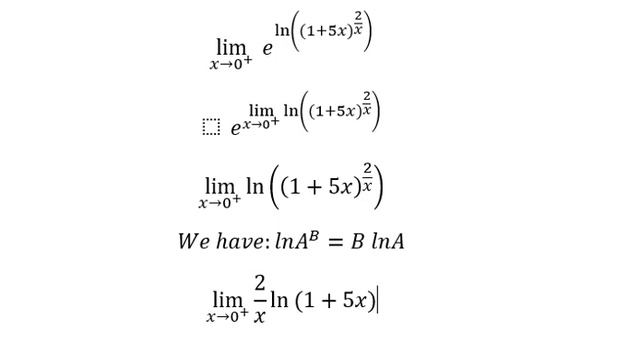 Calculus Help: Find the limits - lim (x→0^+ ) (1+5x)^(2/x) - Techniques - SOLVED!!! смотреть онлайн