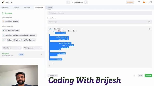 How To Solve #LeetCode Problem "Add Digit" | Kotlin Solution смотреть онлайн