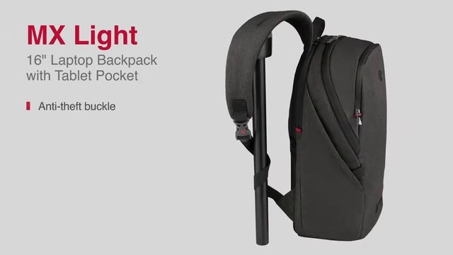 Рюкзак WENGER MX Light с отделением для ноутбука 16", цвет тёмно-серый, 44х31х20 см., 21 л. (611642 смотреть онлайн