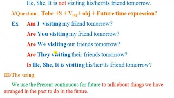 Present continuous for future