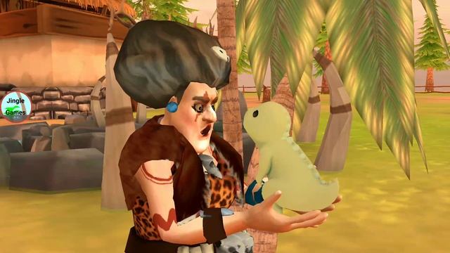 Scary Teacher 2: Stoneage Game Dino Dash - Full Gameplay смотреть онлайн