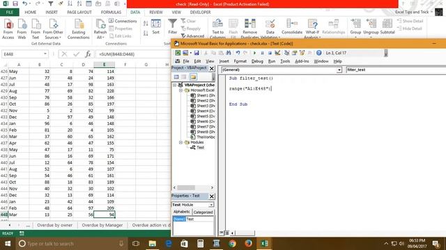 Filter in Excel using VBA смотреть онлайн