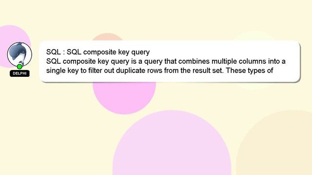 SQL : SQL composite key query смотреть онлайн