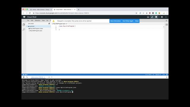 Using Google Cloud Shell to run Java Programs смотреть онлайн