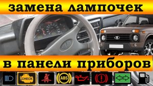 Замена лампочек в панели приборов НИВА 2011 г.в.