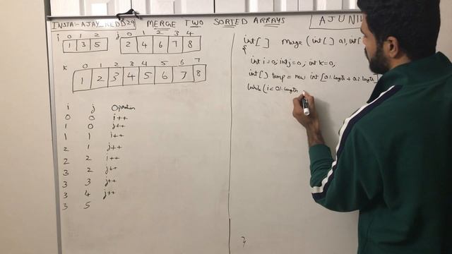Merge 2 sorted Arrays to a Single sorted array in Telugu смотреть онлайн