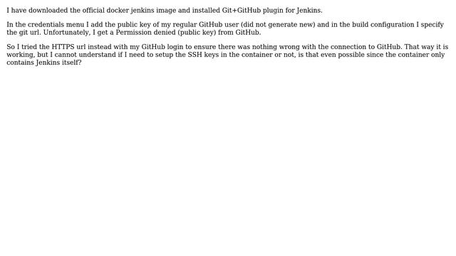 Docker jenkins image SSH keys GitHub смотреть онлайн