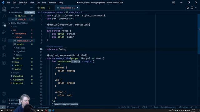 Enum Properties - Introduction to Yew.rs смотреть онлайн