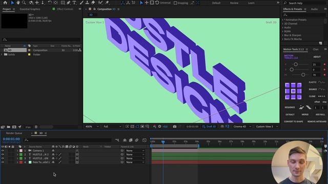 After Effects - создаем 3D шрифт смотреть онлайн