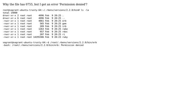 Ubuntu: Why the file has 0755, but 'Permission denied'? смотреть онлайн