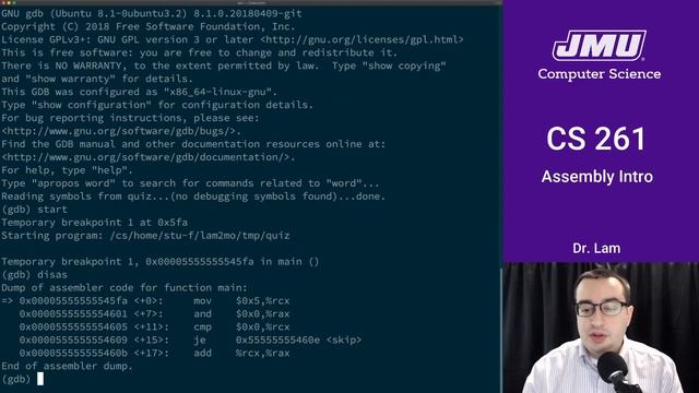 JMU CS261 11 Assembly Intro Part 05 - Demo смотреть онлайн