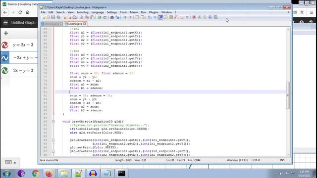 Line(Segment) Intersection in Java смотреть онлайн
