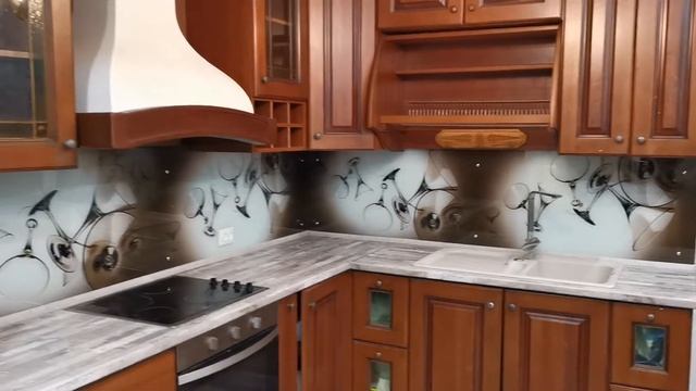 Кухонный фартук- скинали 026. UV фотопечать на стекле 8 мм. смотреть онлайн