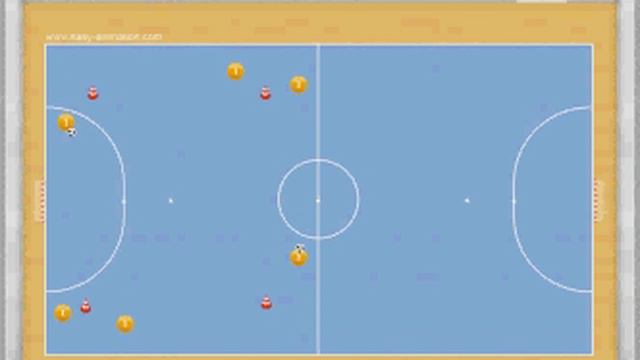 Ejercicio de entrenamiento de fútbol sala: Ejercicio de rueda de pases en cuadrado смотреть онлайн