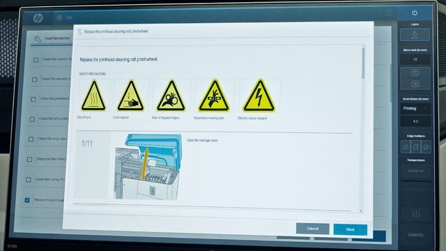 Replacing the Printhead Cleaning Roll Station Pinchwheel | HP Latex R Printer | HP смотреть онлайн