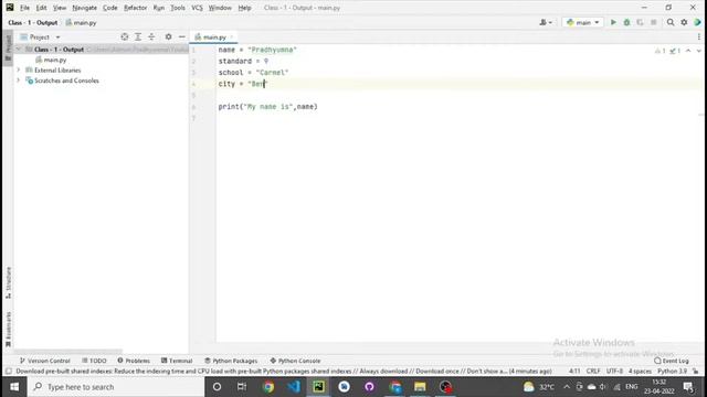 Class 1 - Python Basics - Showing Output on the screen in Python смотреть онлайн