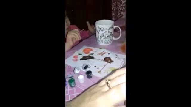 Идея подарка для девочек. Керамическая кружка. Творческий набор для рисования. смотреть онлайн