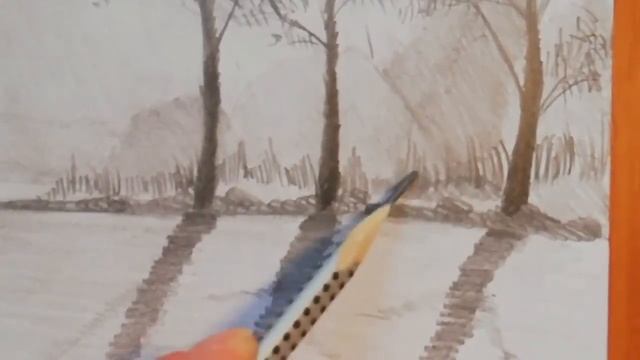 Пейзаж карандашом смотреть онлайн