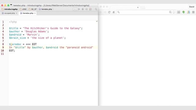 How to avoid problems with quotes in PHP (by using heredoc) смотреть онлайн
