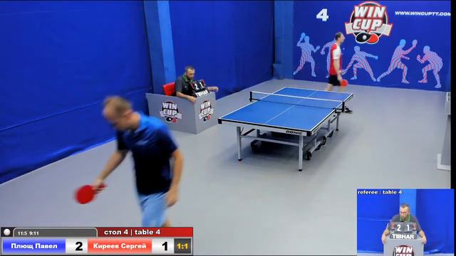 14:30  Плющ Павел 3-2 Киреев Сергей  стол 4 Юг-1 07.08.2020