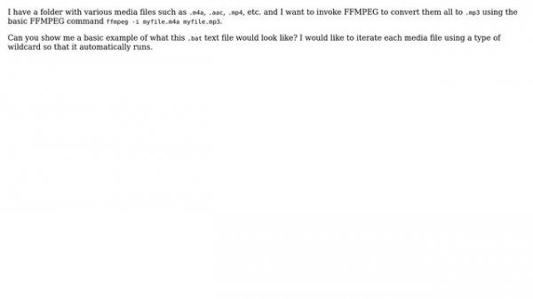 .bat file / script to convert various file types to .mp3 with FFMPEG