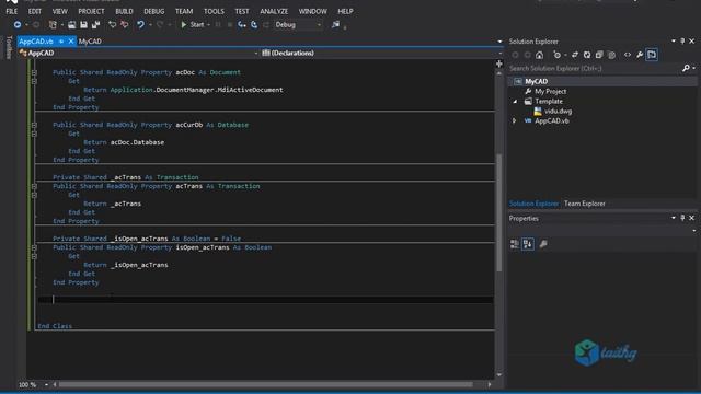 Lập trình VB.NET AutoCAD cơ bản - Bài 01. Tạo Project + Biến toàn cục và Add Entity смотреть онлайн
