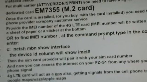FZ G1 4G LTE GPS SIM CARD BAR CODE SCANNER SECOND USB PORT LAN PORT