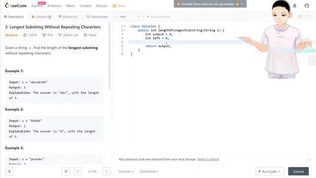 Leetcode 3 - Longest Substring Without Repeating Characters (JAVA Solution Explained!) смотреть онлайн