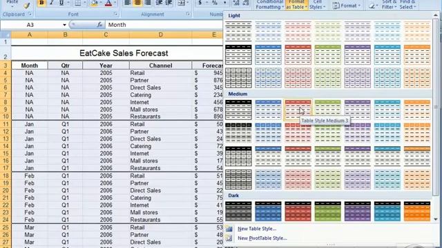 Excel 2007 Essential Training-Formatting as a table смотреть онлайн