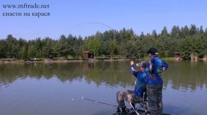 Вываживание карпа на разные удилища