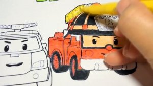 Robocar Poli  Roy Amber Helly online coloring Робокар Поли Эмбер Рой Хелли онлайн раскраска