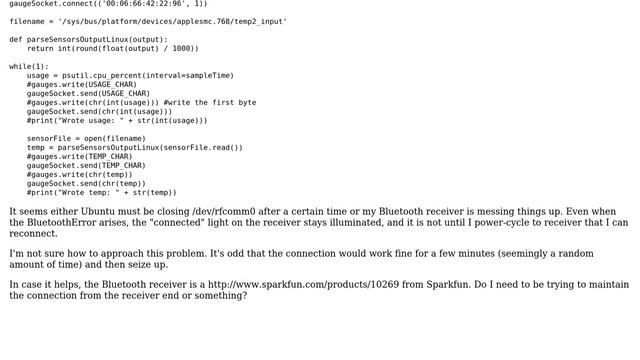 Why is /dev/rfcomm0 giving PySerial problems? смотреть онлайн