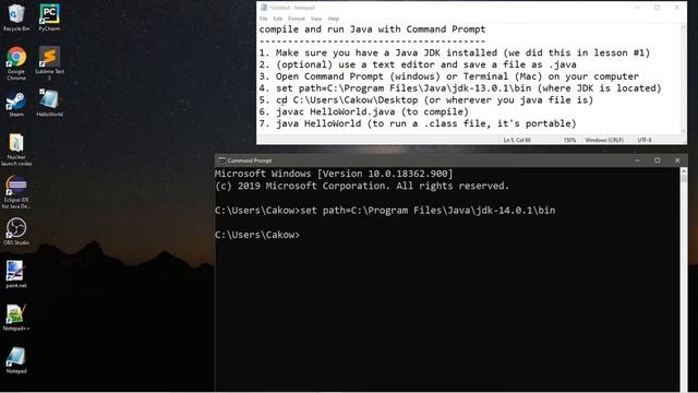 Java compile and run with command prompt ? смотреть онлайн