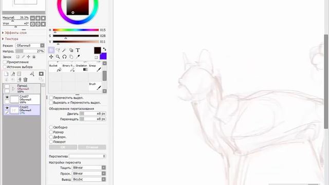 speedpaint быстрые наброски кошек/Fast sketching of cats смотреть онлайн