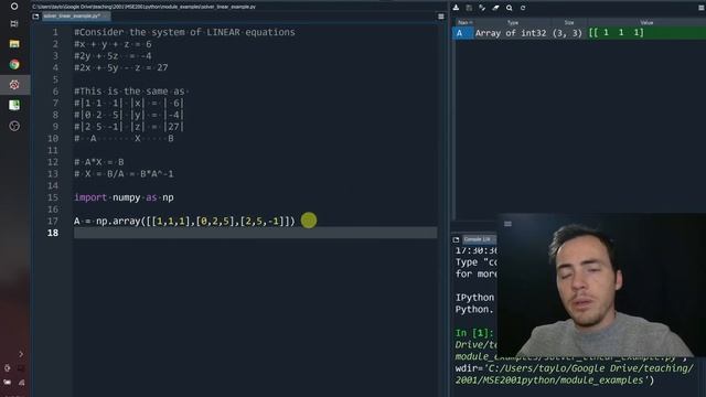20. Python to solve for systems of linear equations смотреть онлайн