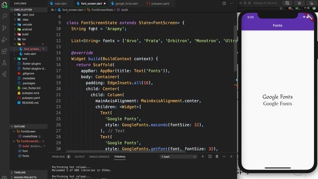 Using Fonts in Flutter with Google Fonts смотреть онлайн