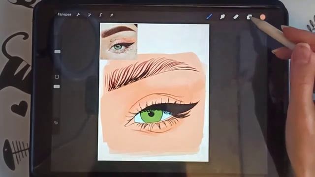 Рисуем глаз в procreate, infinite painting на iPad, iPhone, Android смотреть онлайн