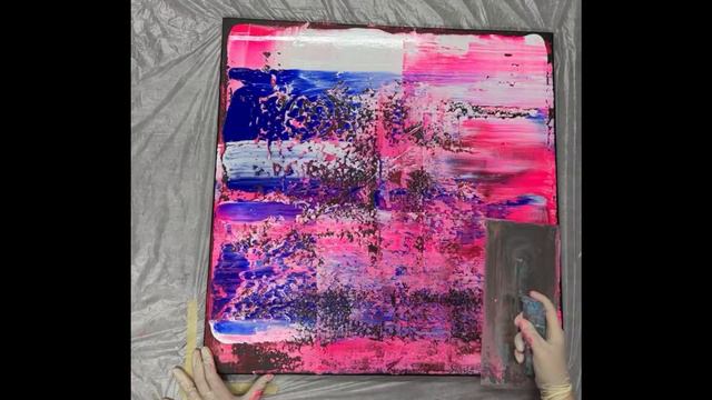 Abstrakte Acrylmalerei mit der Rakeltechnik nach Gerhard Richter смотреть онлайн