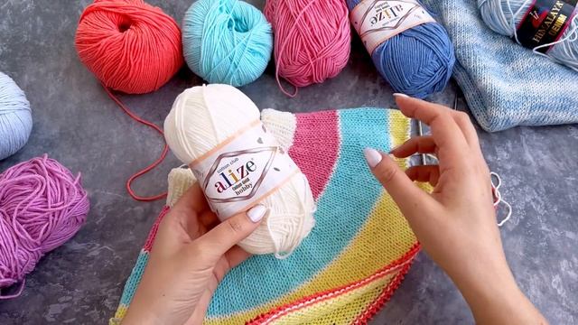 ? Все моточки в дело! Новый процесс! Ах эта КРУГЛАЯ КОКЕТКА. Вязание спицами для начинающих. смотреть онлайн