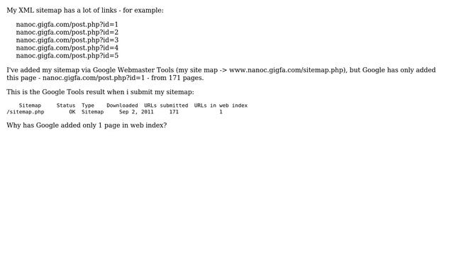 Webmasters: Problem with Google indexing URLs in my XML SiteMap смотреть онлайн