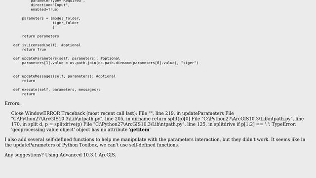 GIS: Using OS module in the updateParameters of Python Toolbox смотреть онлайн