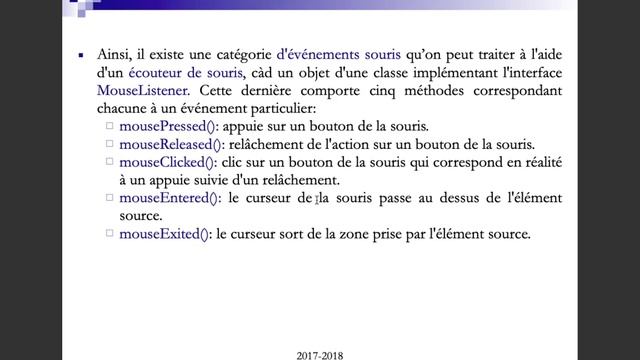 Chapitre 7: La programmation événementielle en Java (1/2) смотреть онлайн