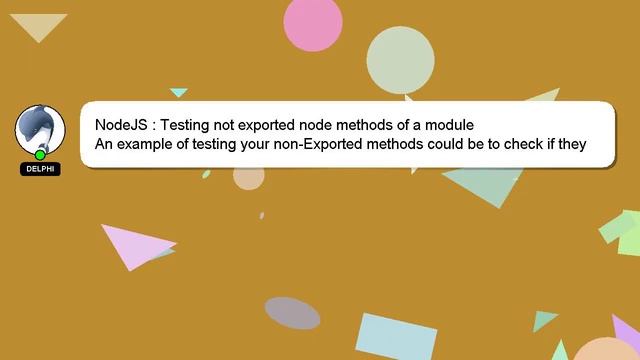 NodeJS : Testing not exported node methods of a module смотреть онлайн