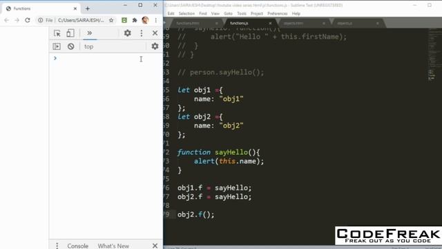 Objects and functions | this | constructor | #14 JavaScript Tutorial - Codefreak смотреть онлайн