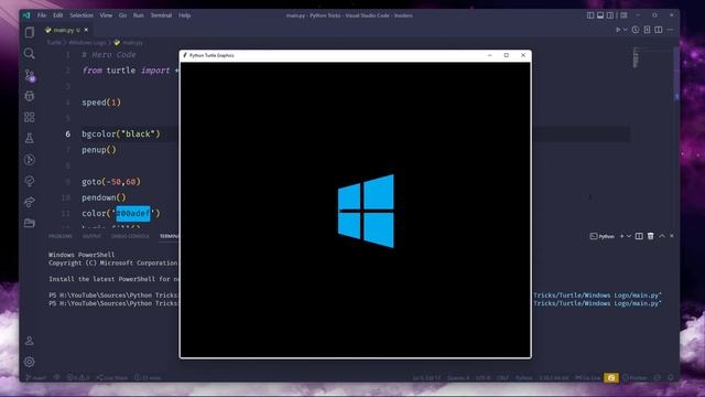 Draw windows logo with python смотреть онлайн