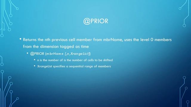 Oracle EPM Calc Script Functions: @ISMBR, @MDSHIFT, @PRIOR смотреть онлайн