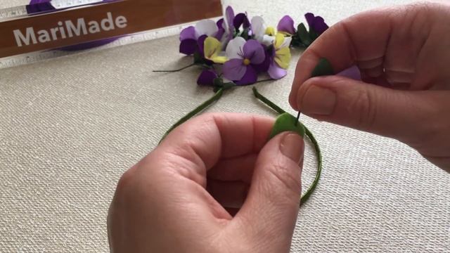 Анютины глазки Ободок Цветы из Лент Канзаши МК Pansy Flowers Headband смотреть онлайн