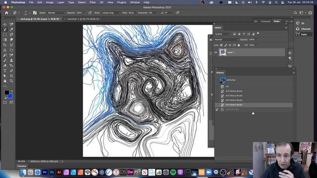 Smooth Sketch Effect In Photoshop | How To Tutorial | Art History Brush | Graphicxtras смотреть онлайн